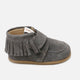 Botitas barefoot con flecos en serraje antracita Elisoft | Eli 1957