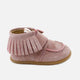 Barfußstiefel mit Fransen aus rosa Wildleder Elisoft | Eli 1957