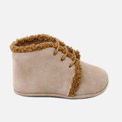 Cute camel velour baby booties | Eli 1957