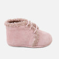 Cute pink velour baby bootie | Eli 1957