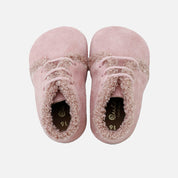 Cute pink velour baby bootie | Eli 1957
