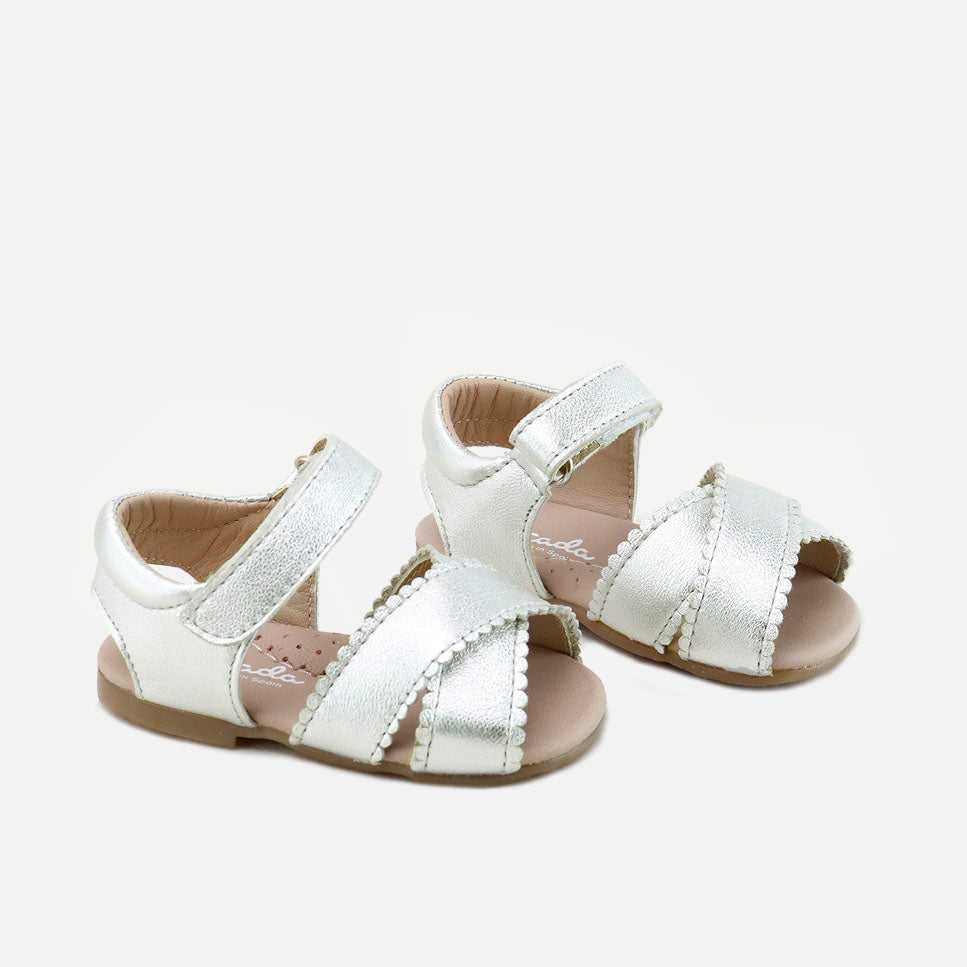 Sandalias Metalizadas Piel Oro Primeros Pasos Cucada | Eli 1957