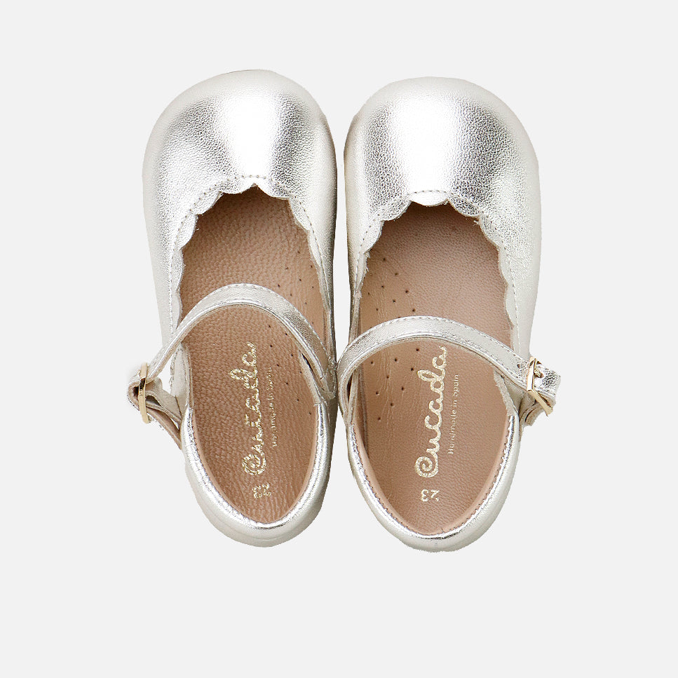 Waves in Metalcris Pegasus Leather Mary Janes by Eli 1957