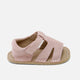 Sandalias barefoot piel afelpado antique con cierre adhesivo Elisoft | Eli 1957