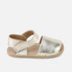 Sandalias barefoot menorquinas piel laminado champagne Elisoft | Eli 1957