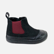 Black English leather elastic barefoot boot Elisoft | Eli 1957