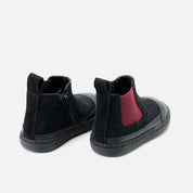 Black English leather elastic barefoot boot Elisoft | Eli 1957