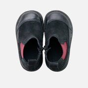 Black English leather elastic barefoot boot Elisoft | Eli 1957