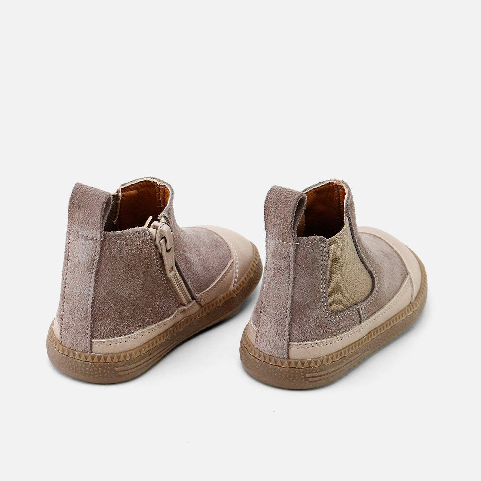 Elisoft Wengue Velour Leather Barefoot Elastic Boot | Eli 1957