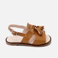 Sandalias barefoot borlas piel napa madera Cucada | Eli 1957