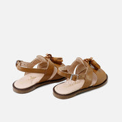 Sandalias barefoot borlas piel napa madera Cucada | Eli 1957