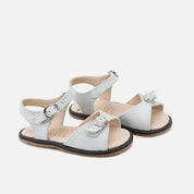 Sandalias Doble Hebilla Blanco piso oscuro Barefoot Eli | Eli 1957
