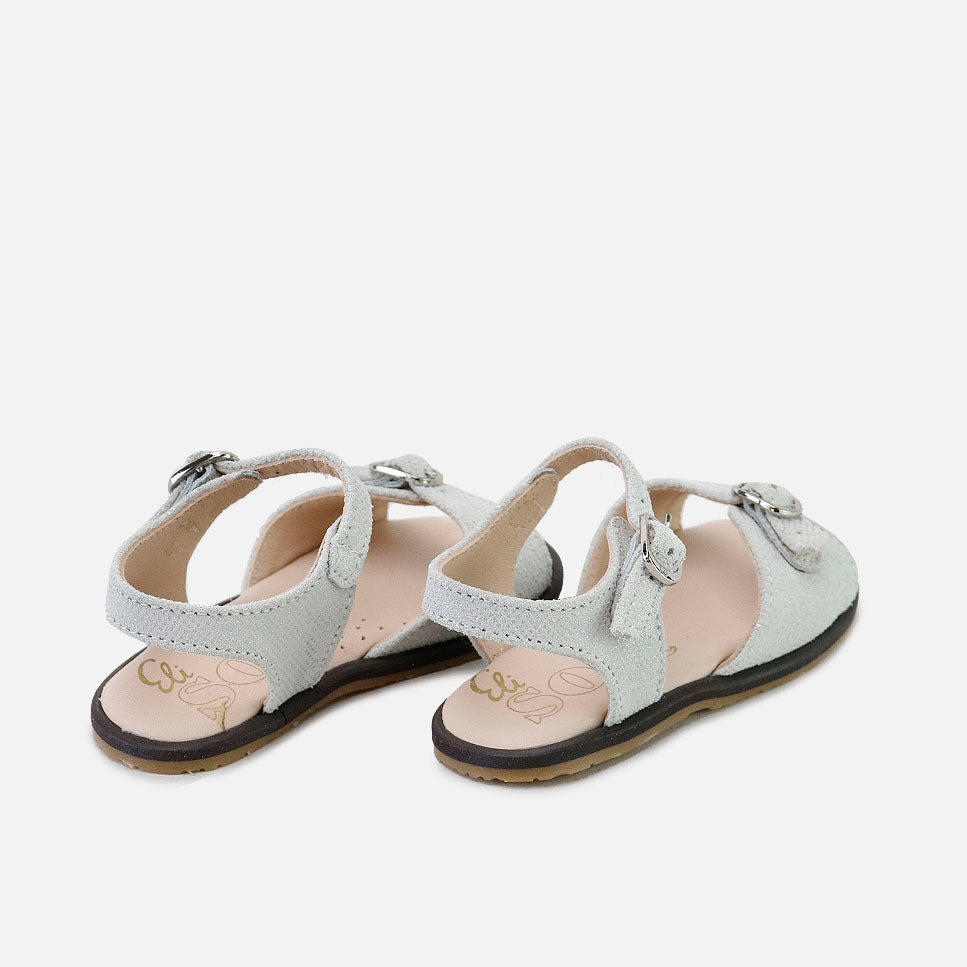 Sandalias Doble Hebilla Blanco piso oscuro Barefoot Eli | Eli 1957