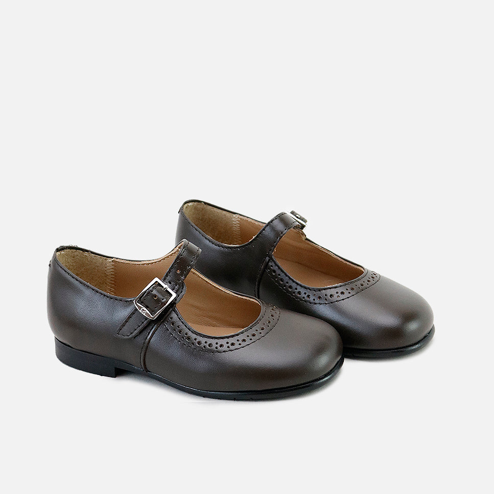 Mary Janes Picados Brown schwarzer Boden Sibaritas | Eli 1957