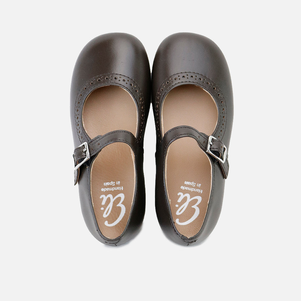 Mary Janes Picados Brown schwarzer Boden Sibaritas | Eli 1957