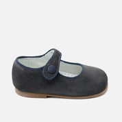 Cute steel-velour button Mary Janes | Eli 1957