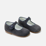 Cute steel-velour button Mary Janes | Eli 1957