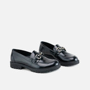 Sibaritas black Luxor leather buckle loafers | Eli 1957