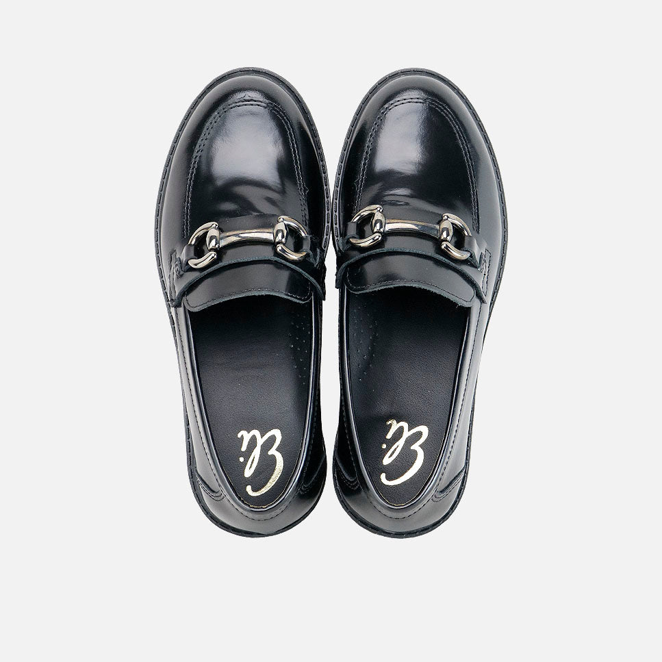 Sibaritas black Luxor leather buckle loafers | Eli 1957