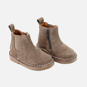 Sibaritas truffle-colored velour leather elastic boots | Eli 1957
