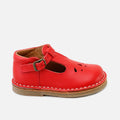 Zapato Pepito clásico de piel rojo con hebilla y picados  Eli Classics | Eli 1957