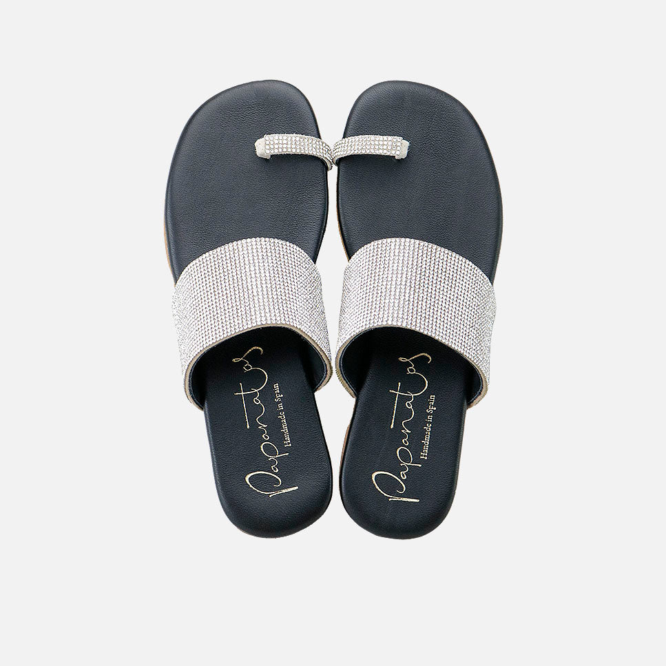Papanatas silver crystal sandals | Eli 1957