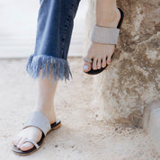 Papanatas silver crystal sandals | Eli 1957