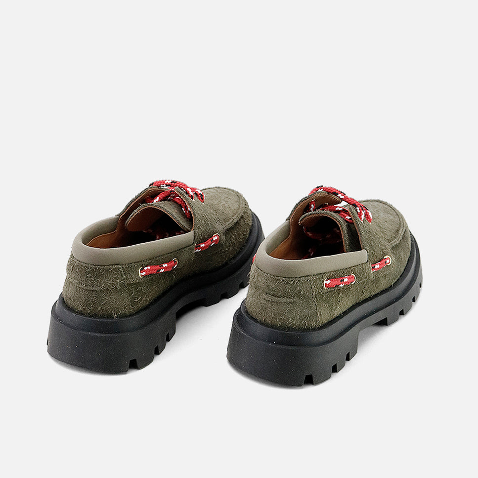 Sibaritas olive feather leather lace-up Blucher | Eli 1957