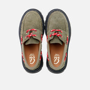 Sibaritas olive feather leather lace-up Blucher | Eli 1957