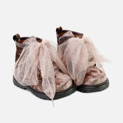 Star Flesh Boot with Tulle Bows | Eli 1957