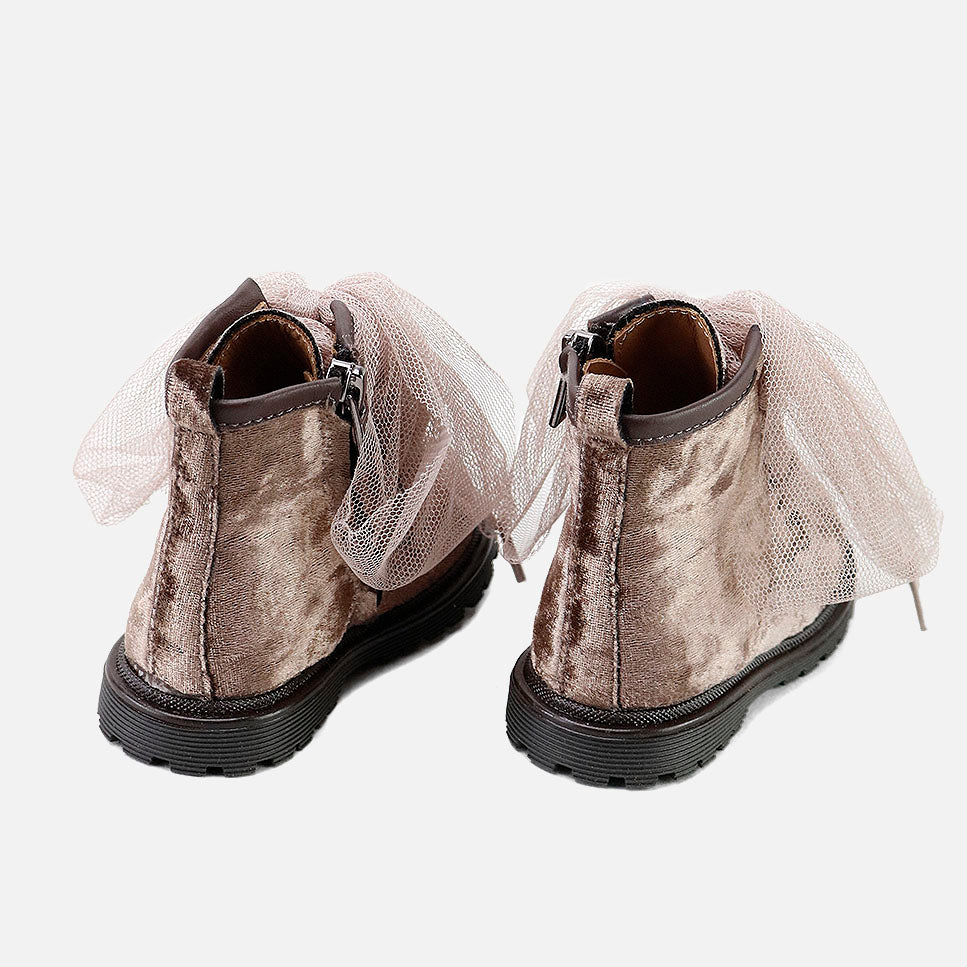 Star Flesh Boot with Tulle Bows | Eli 1957