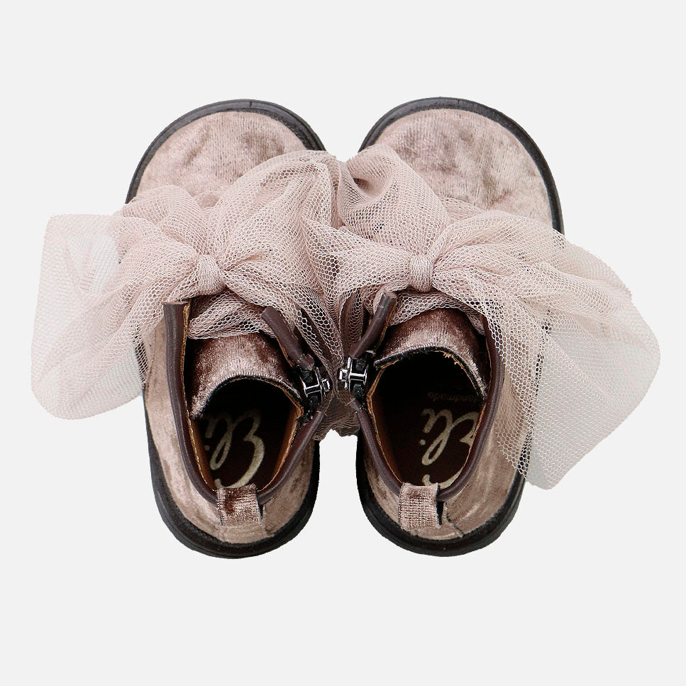 Star Flesh Boot with Tulle Bows | Eli 1957