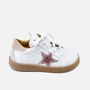 Star Galactica white napa leather sports shoes | Eli 1957