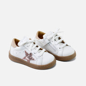 Star Galactica white napa leather sports shoes | Eli 1957