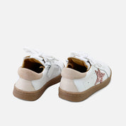 Star Galactica white napa leather sports shoes | Eli 1957