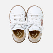 Star Galactica white napa leather sports shoes | Eli 1957