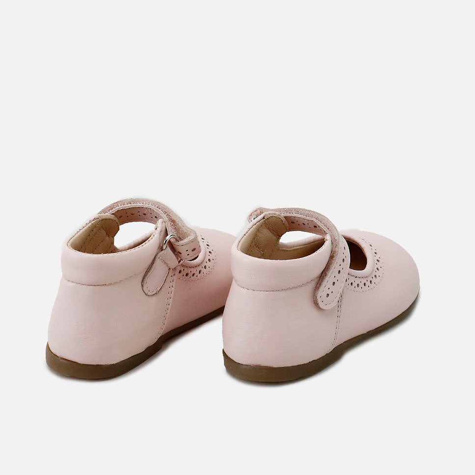 Cucada | Eli 1957 First Steps Perforated Nude Leather Mary Janes