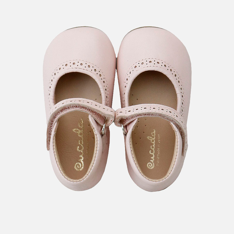 Cucada | Eli 1957 First Steps Perforated Nude Leather Mary Janes