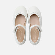 Merceditas Picadas piel beig Papanatas | Eli 1957