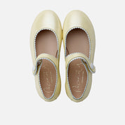 Merceditas piel amarilla con vivo en beig Papanatas | Eli 1957