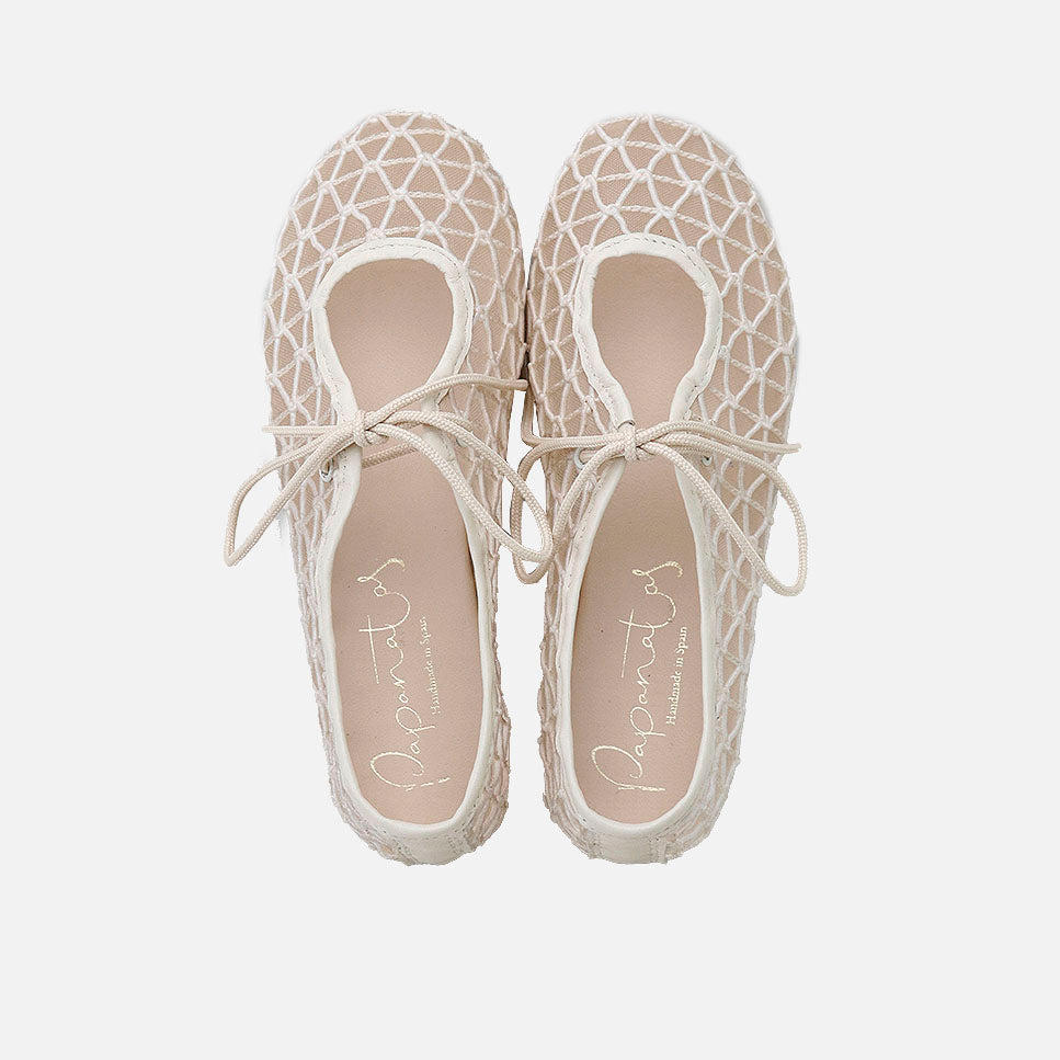 Bailarina beig con rejilla y lazada papanatas| ELI 1957
