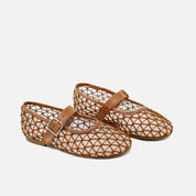 Bailarina cuero con rejilla y lazada papanatas| ELI 1957