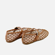 Bailarina cuero con rejilla y lazada papanatas| ELI 1957