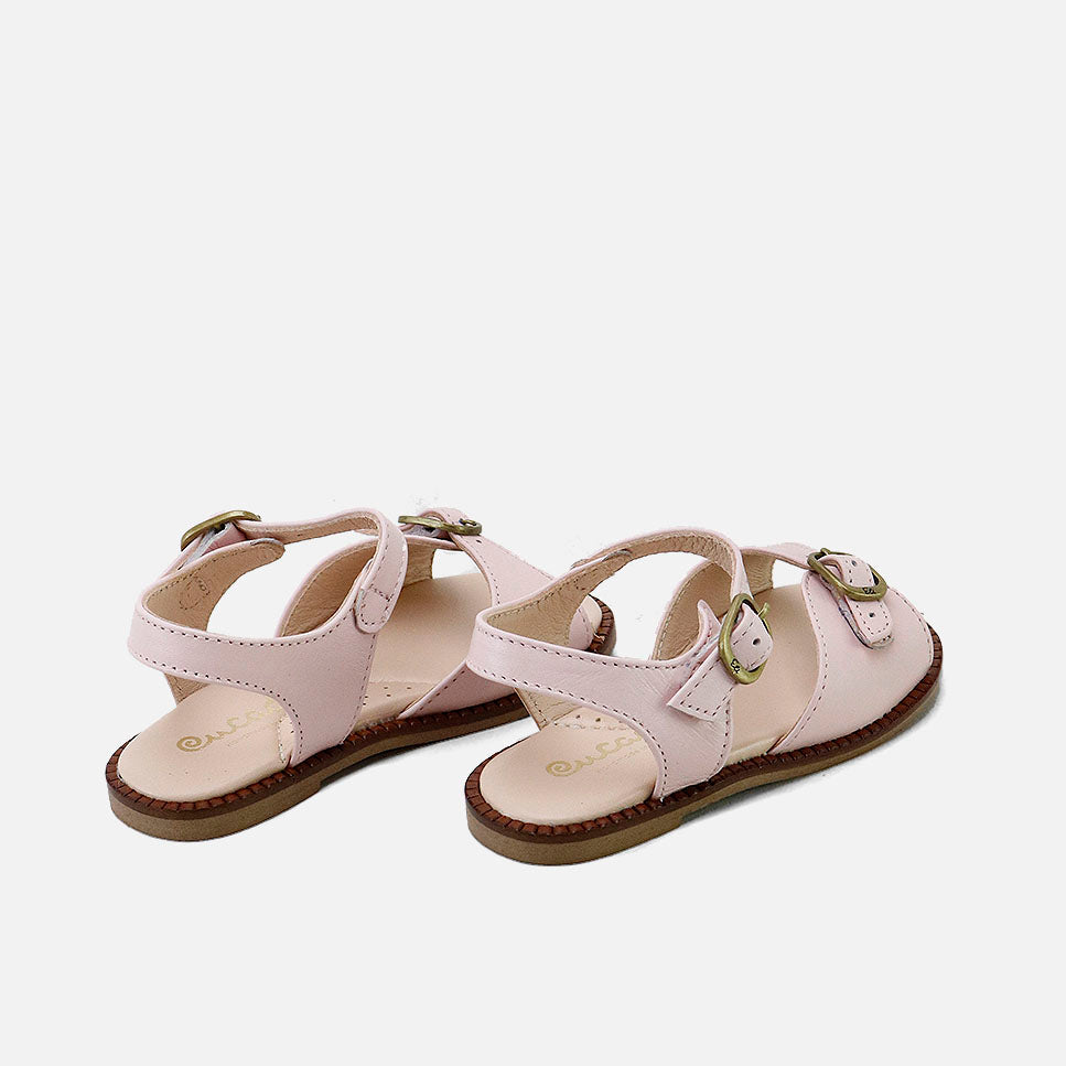 Cucada pink nappa leather buckle sandals | Eli 1957