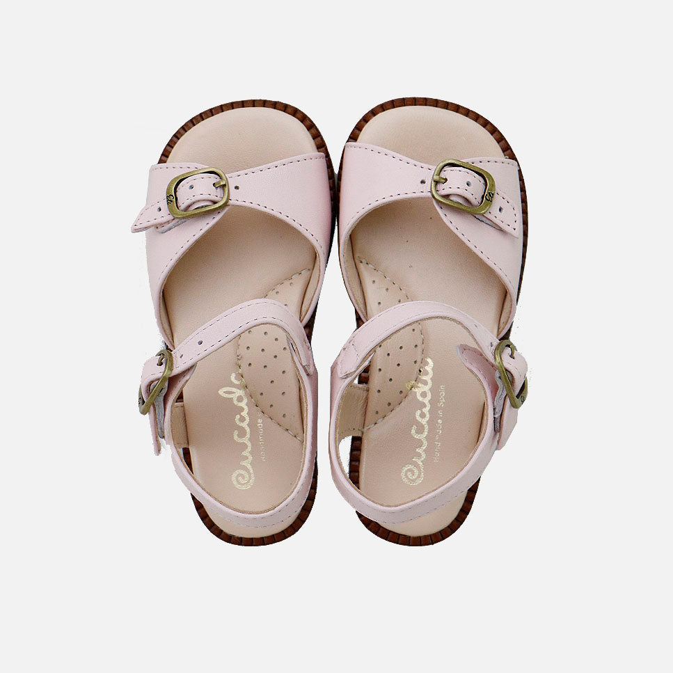 Cucada pink nappa leather buckle sandals | Eli 1957