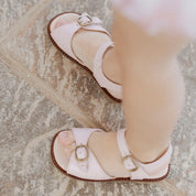 Cucada pink nappa leather buckle sandals | Eli 1957