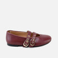 Papanatas burgundy leather Mary Janes with straps | Eli 1957