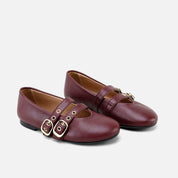 Papanatas burgundy leather Mary Janes with straps | Eli 1957