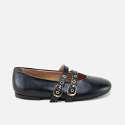 Papanatas black leather Mary Janes with straps | Eli 1957