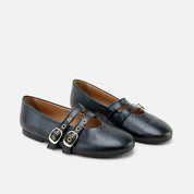 Papanatas black leather Mary Janes with straps | Eli 1957